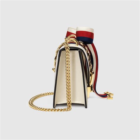 Gucci White Leather Super Mini Sylvie Wallet On Chain – 